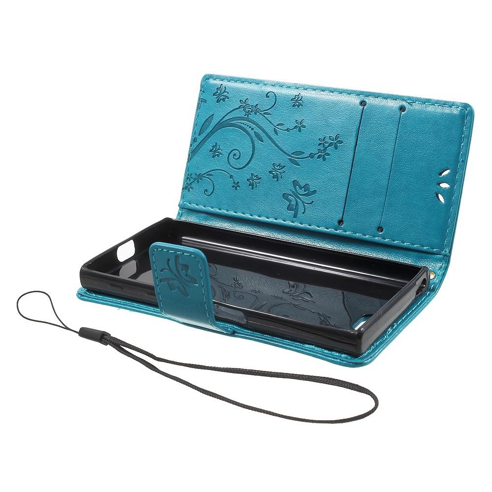 Sony Xperia X Compact Leren vlinderhoesje Blauw