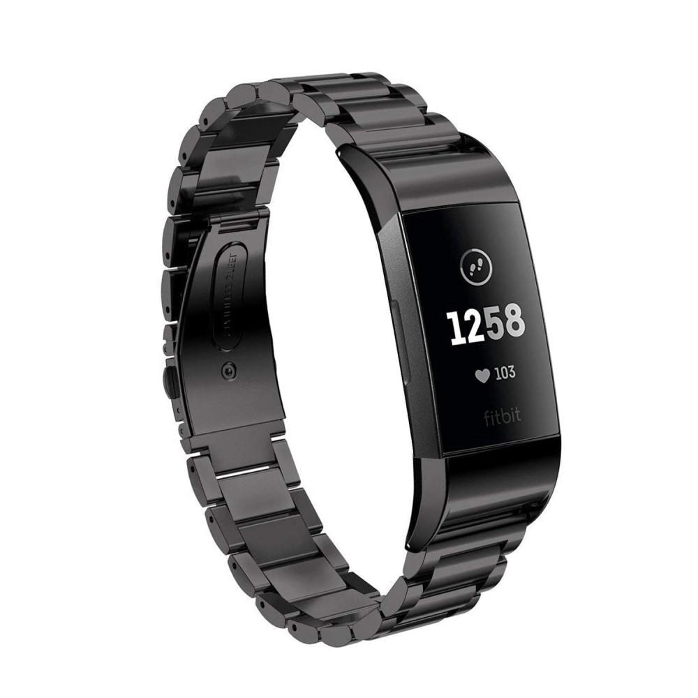 Fitbit Charge 3/4 Metalen Armband Zwart