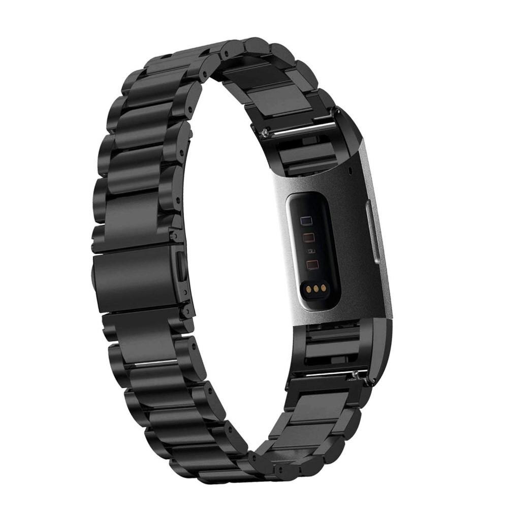 Fitbit Charge 3/4 Metalen Armband Zwart