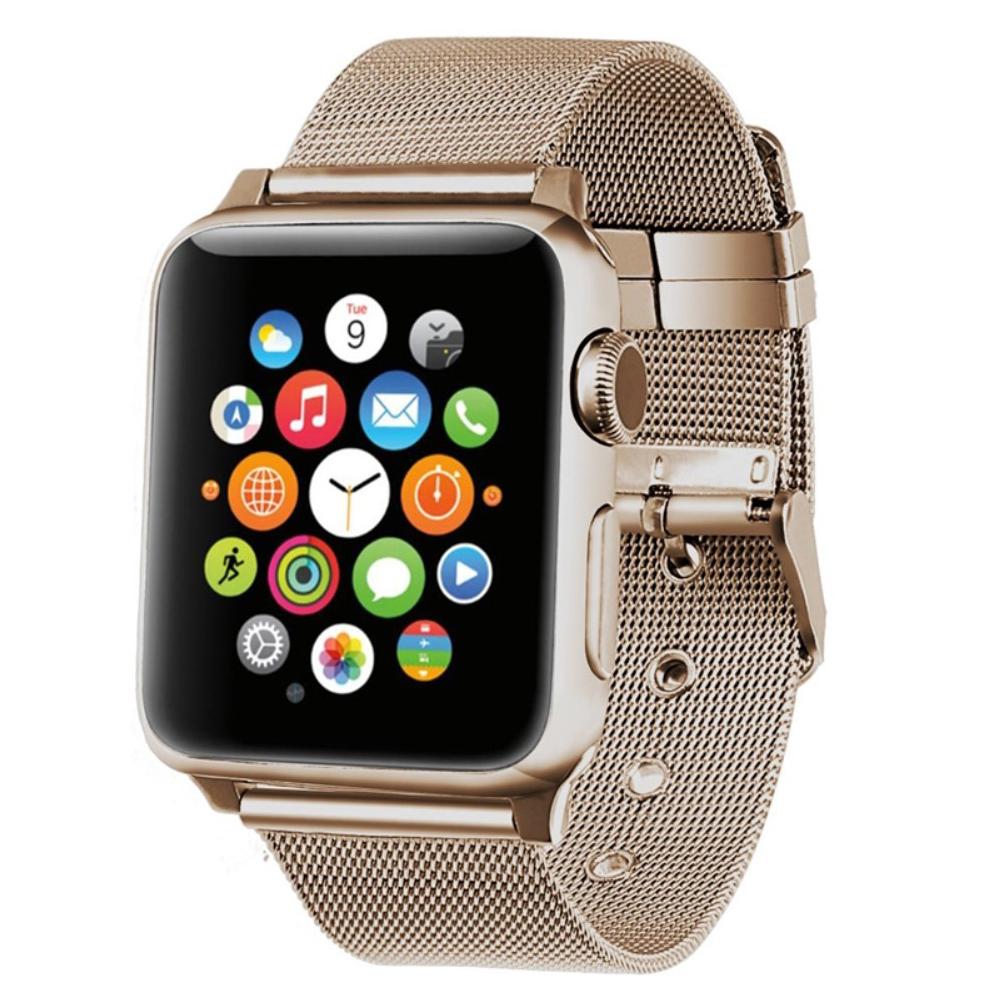 Apple Watch 45mm Series 8 Armband Mesh Champagne Gold