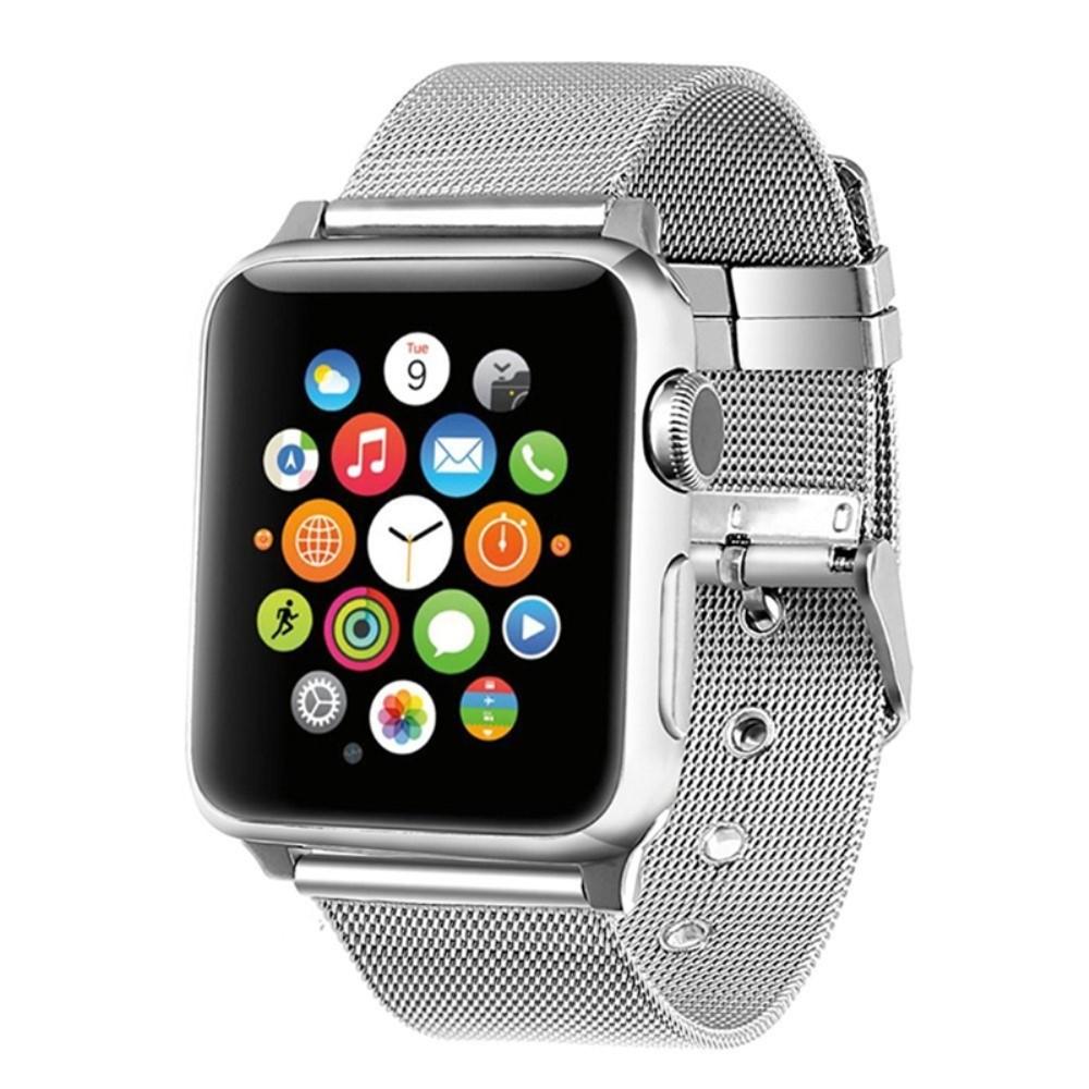 Apple Watch 45mm Series 8 Armband Mesh Zilver