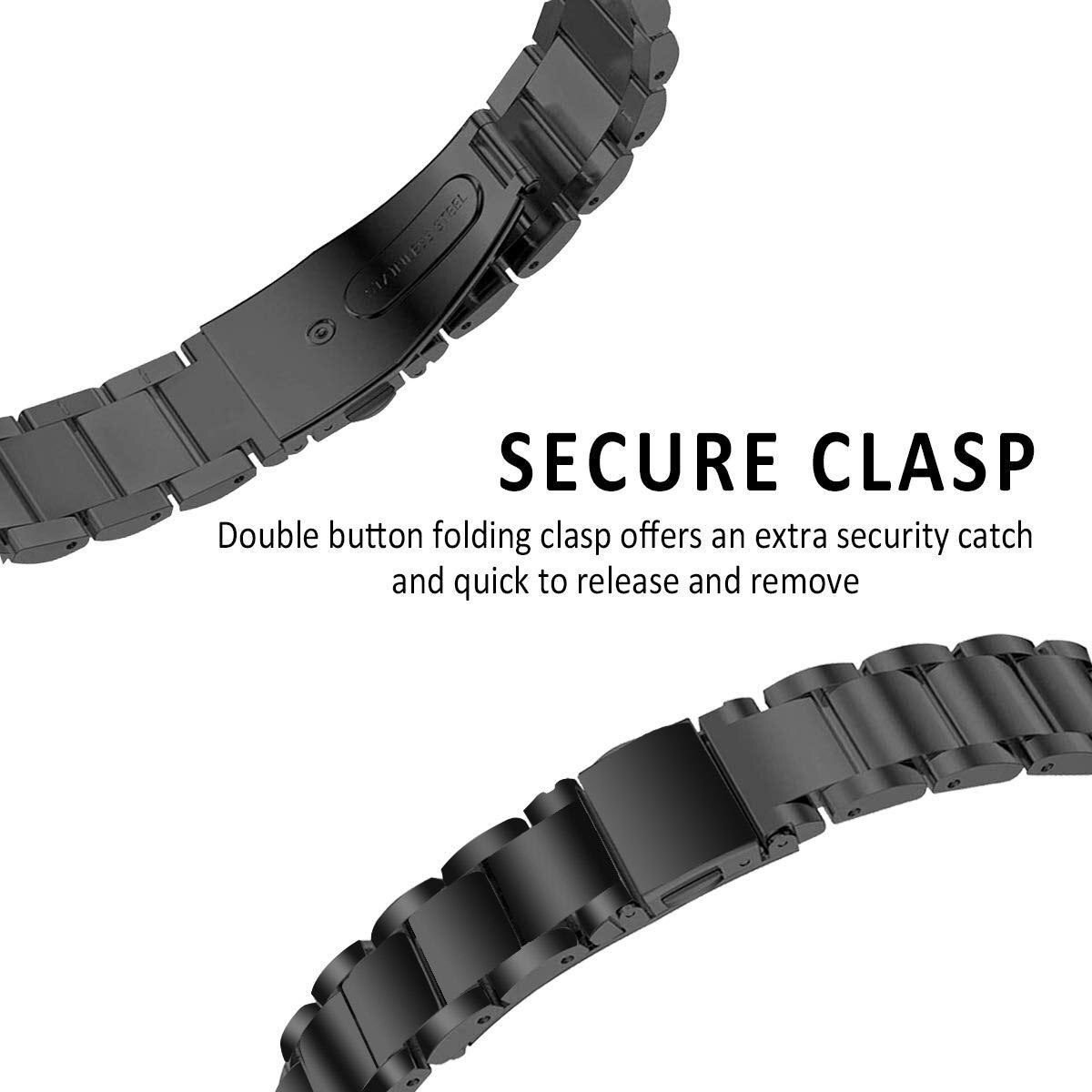 Fitbit Inspire/Inspire HR/Inspire 2 Metalen Armband Zwart