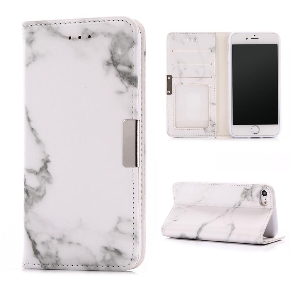 iPhone 7/8/SE Smartphonehoesje wit marmer