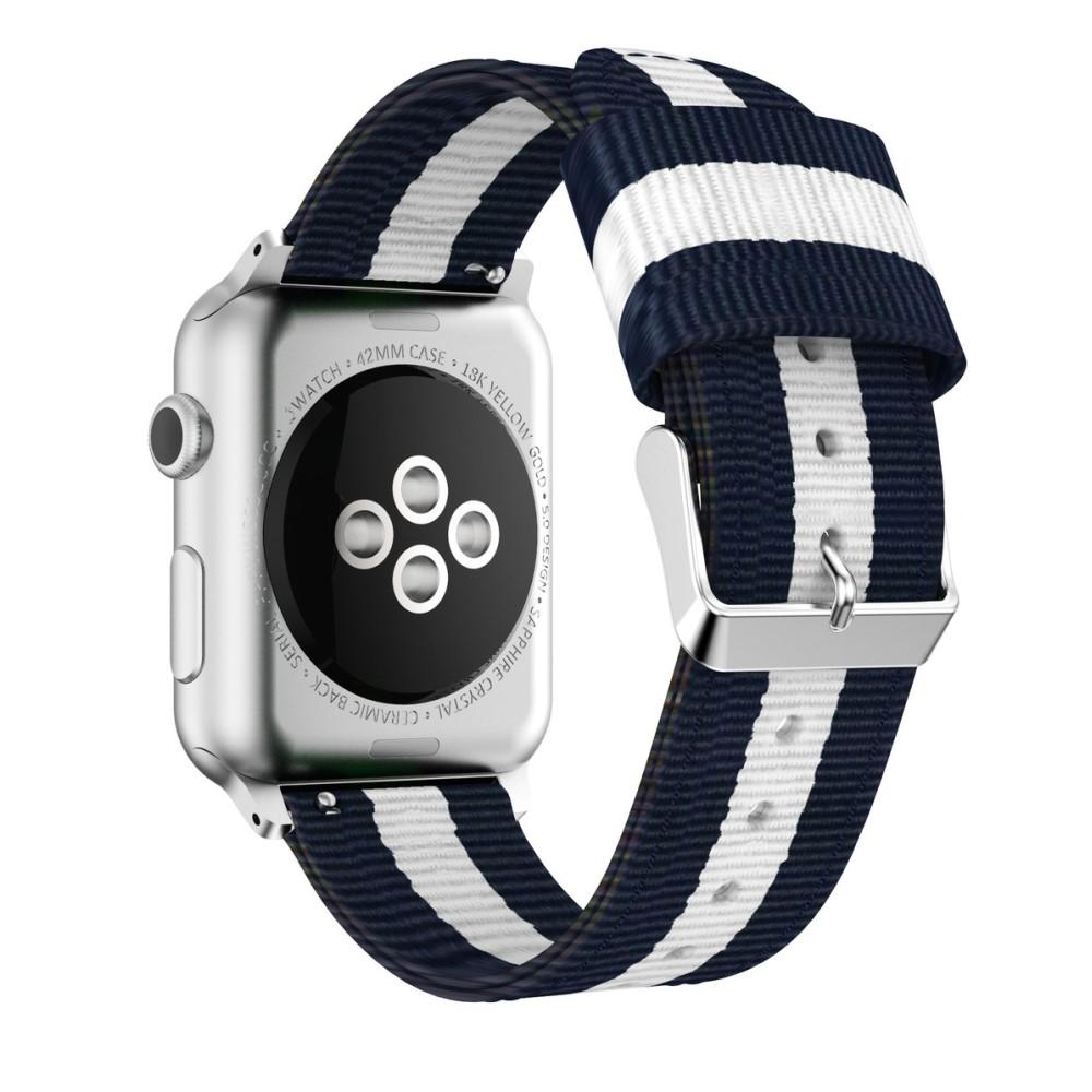 Apple Watch SE 40mm Nylon bandje blauw/wit
