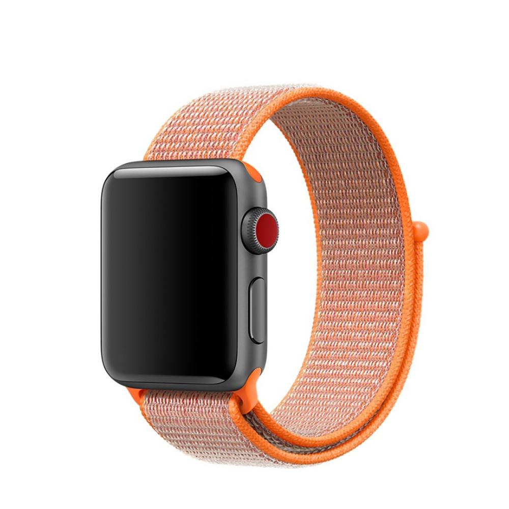 Apple Watch SE 44mm Nylon bandje oranje