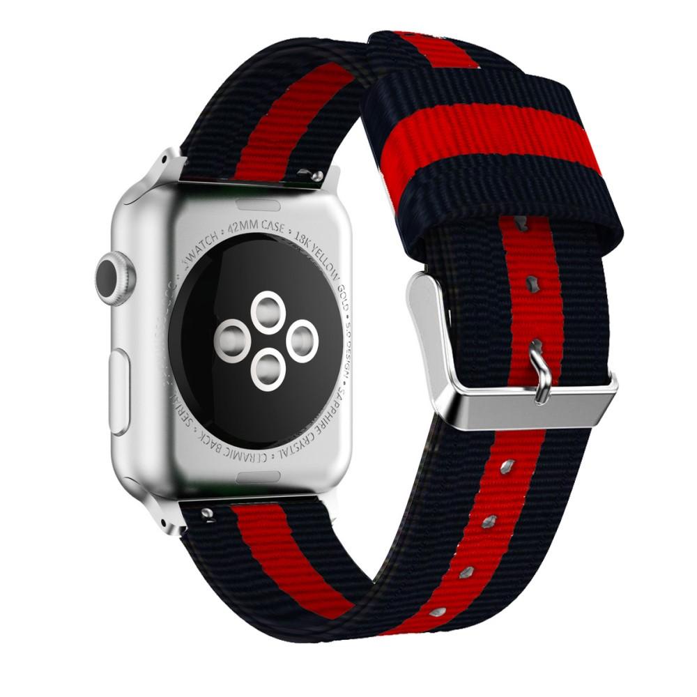 Apple Watch 45mm Series 7 Nylon bandje zwart/rood
