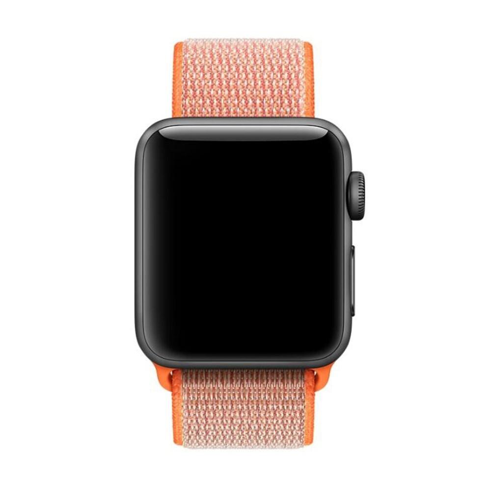 Apple Watch 45mm Series 8 Nylon bandje Oranje