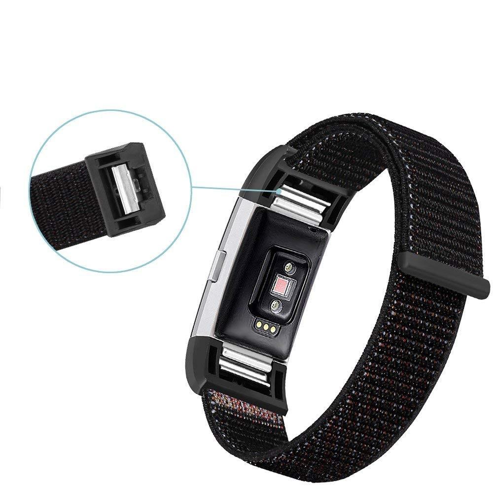 Fitbit Charge 3/Charge 4 Nylon bandje Zwart