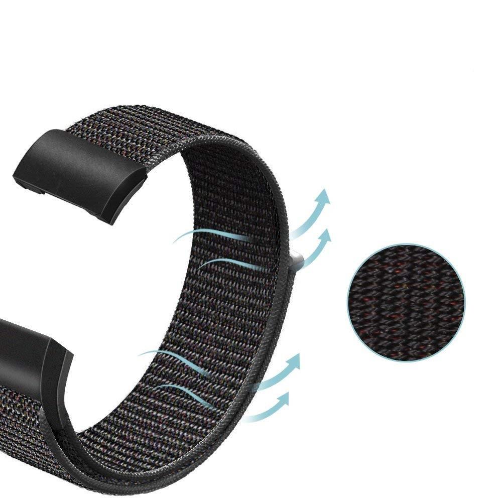 Fitbit Charge 3/Charge 4 Nylon bandje Zwart