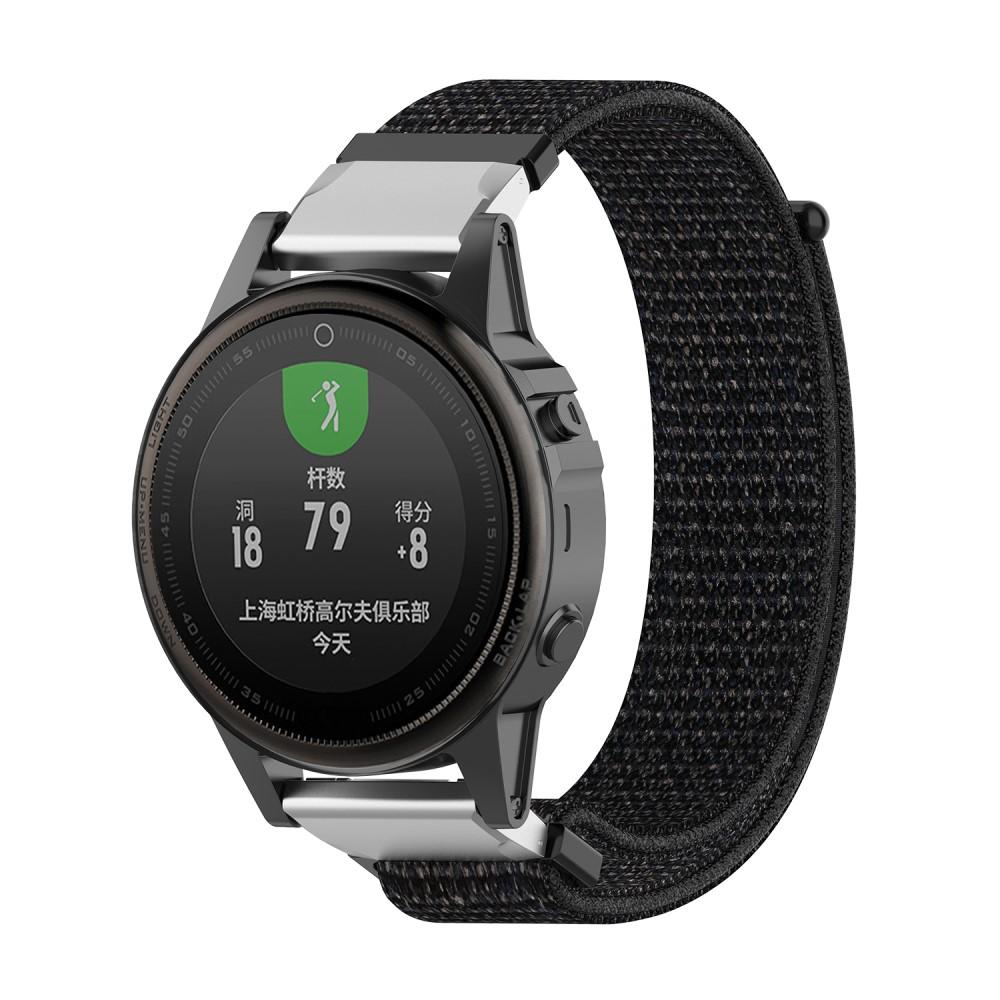 Garmin Fenix 5S/5S Plus/6S/6S Pro/7S Nylon bandje Zwart