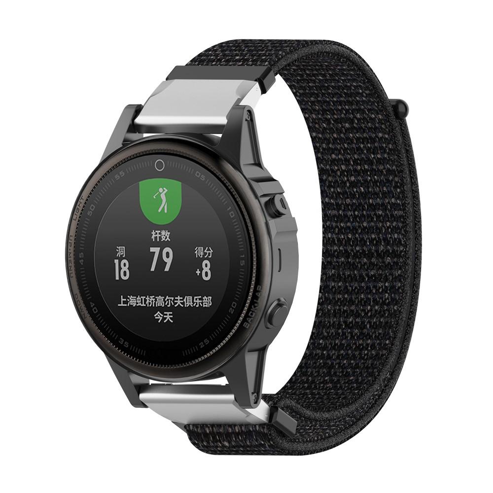 Garmin Fenix 5S/5S Plus/6S/6S Pro/7S Nylon bandje Zwart