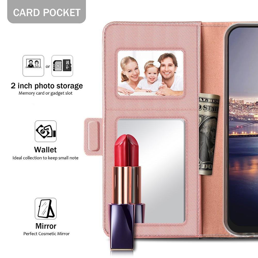 iPhone Xs Max Bookcover Hoesje met Spiegel Roze goud