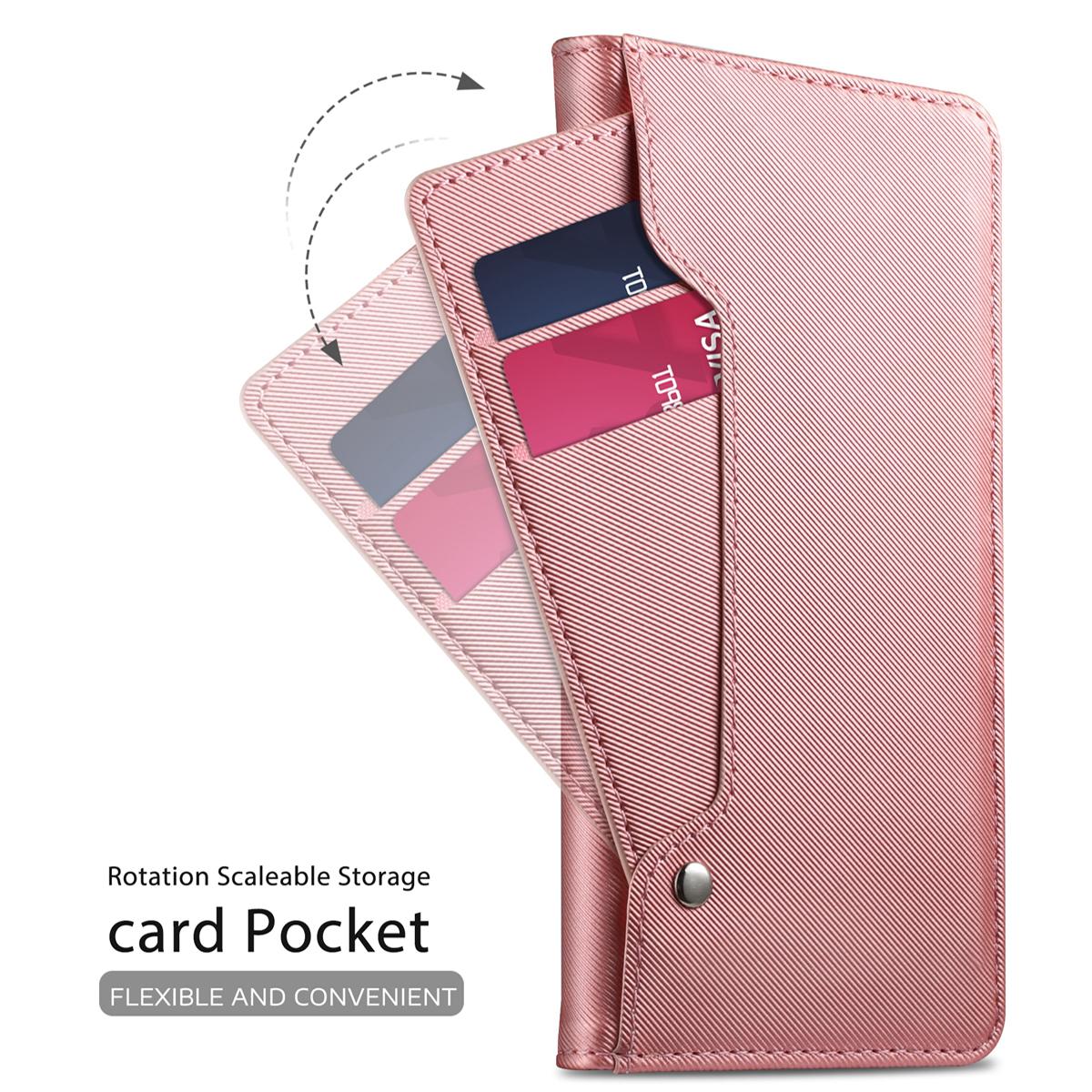 Samsung Galaxy Note 10 Plus Bookcover Hoesje met Spiegel Roze goud