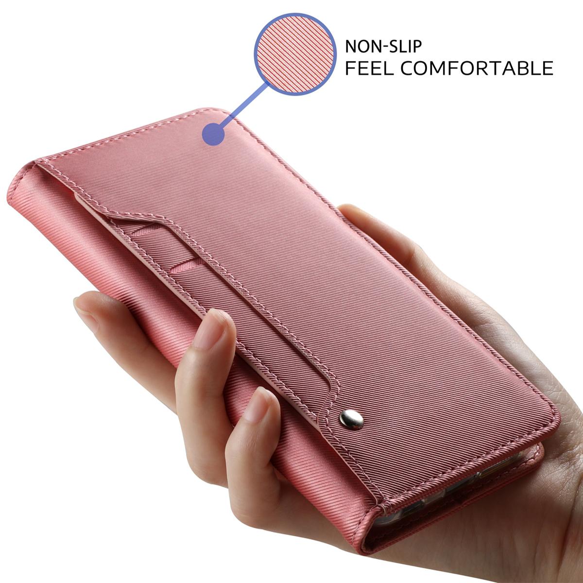 Samsung Galaxy Note 10 Plus Bookcover Hoesje met Spiegel Roze goud