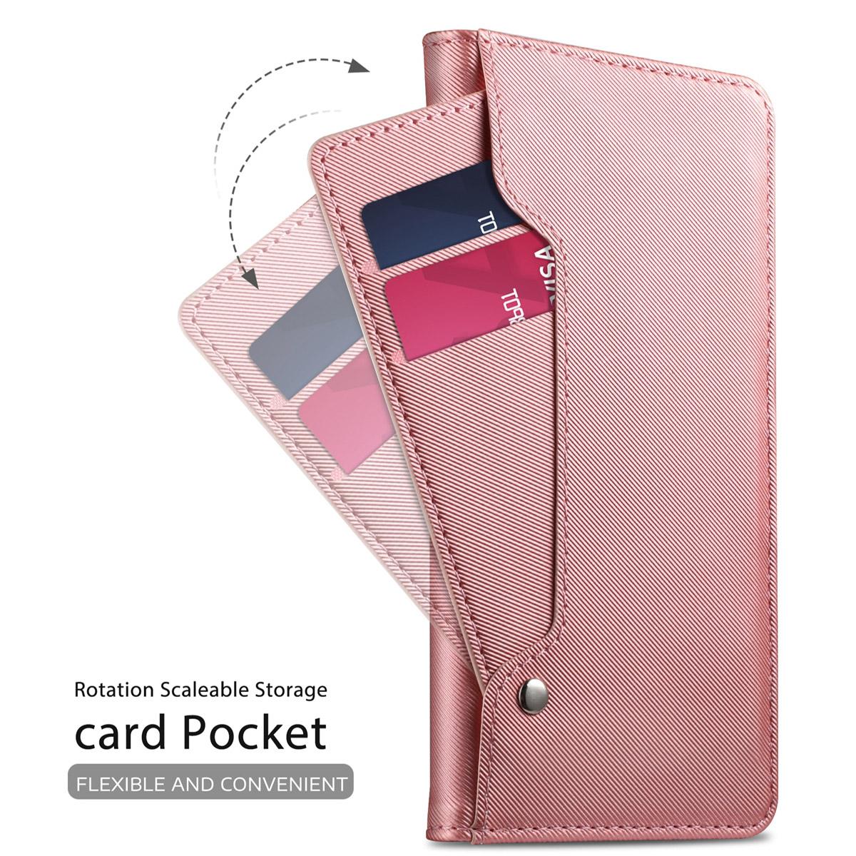 Samsung Galaxy S10 Plus Bookcover Hoesje met Spiegel Roze goud