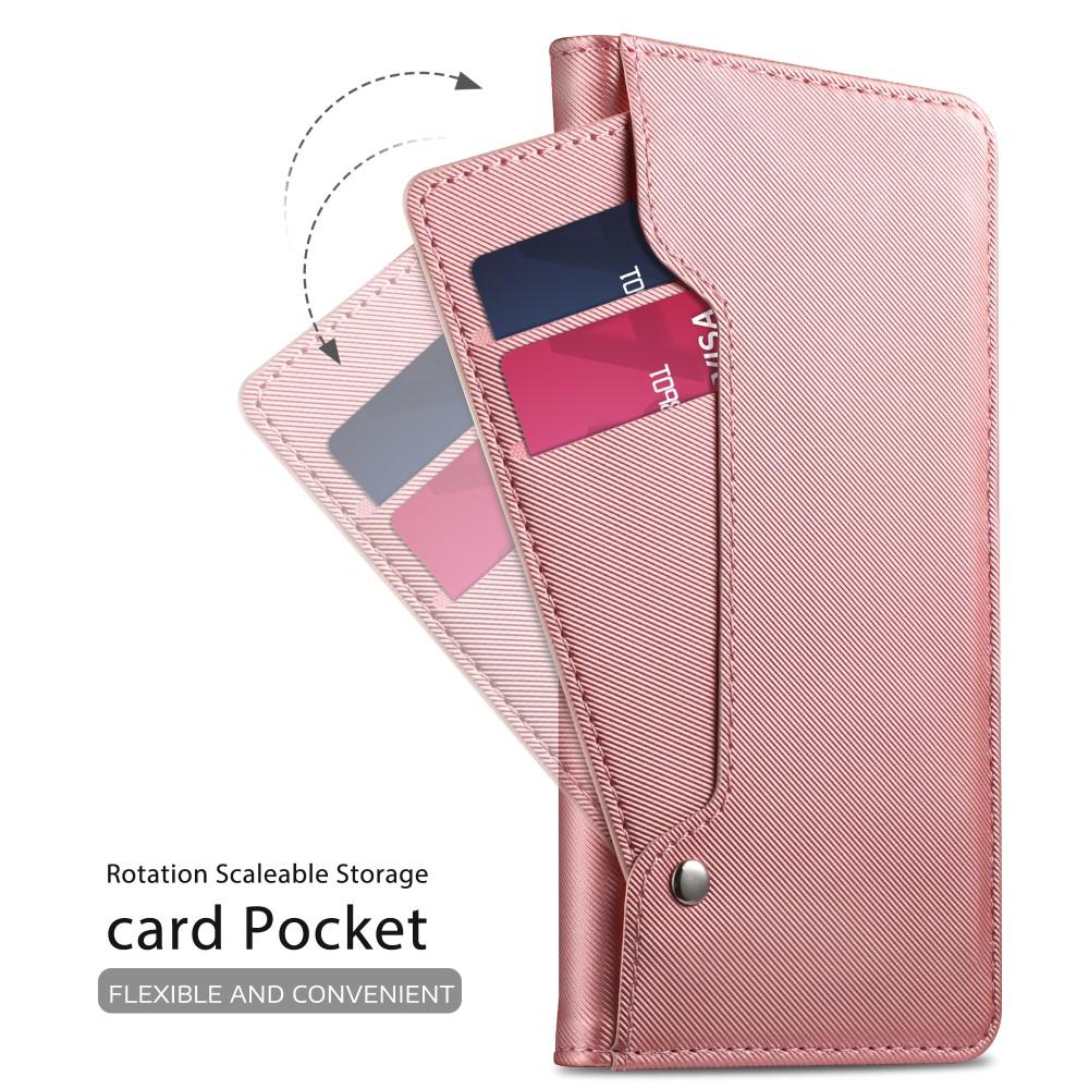 Huawei P20 Lite Bookcover Hoesje met Spiegel Roze goud