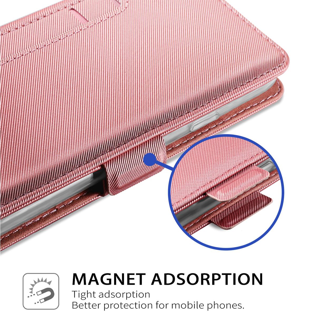 Huawei P30 Lite Bookcover Hoesje met Spiegel Roze goud