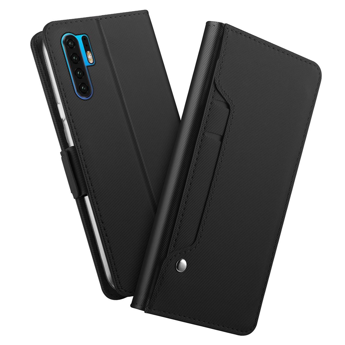 Huawei P30 Pro Bookcover Hoesje met Spiegel Zwart