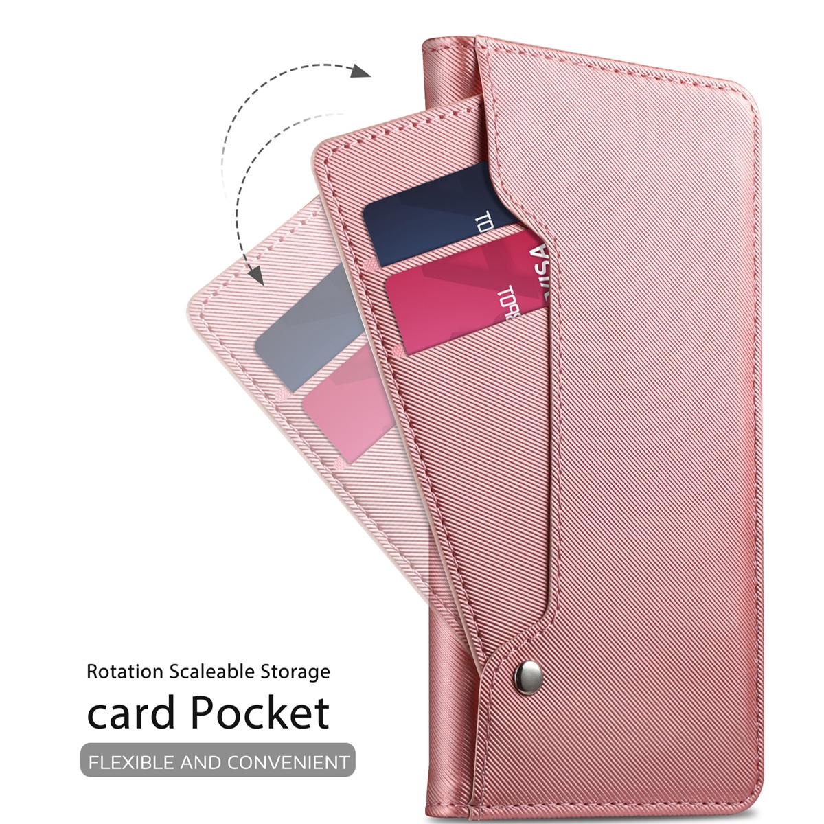 Huawei P30 Bookcover Hoesje met Spiegel Roze goud