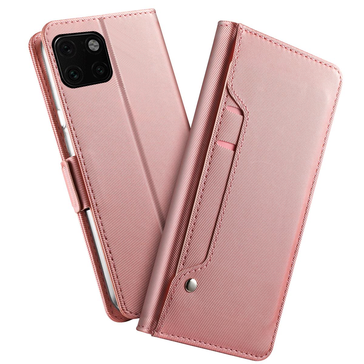 iPhone 11 Bookcover Hoesje met Spiegel Roze goud