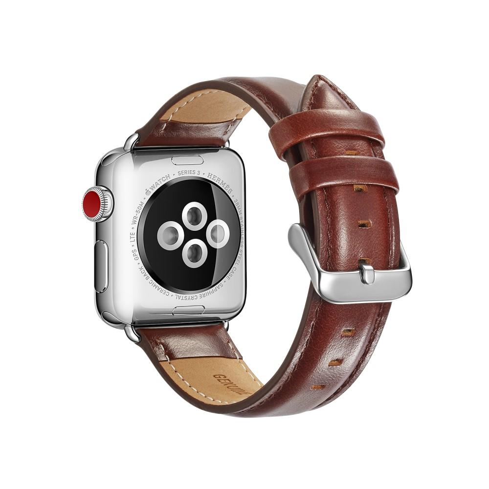 Apple Watch 45mm Series 8 Premium Leather bandje Brown