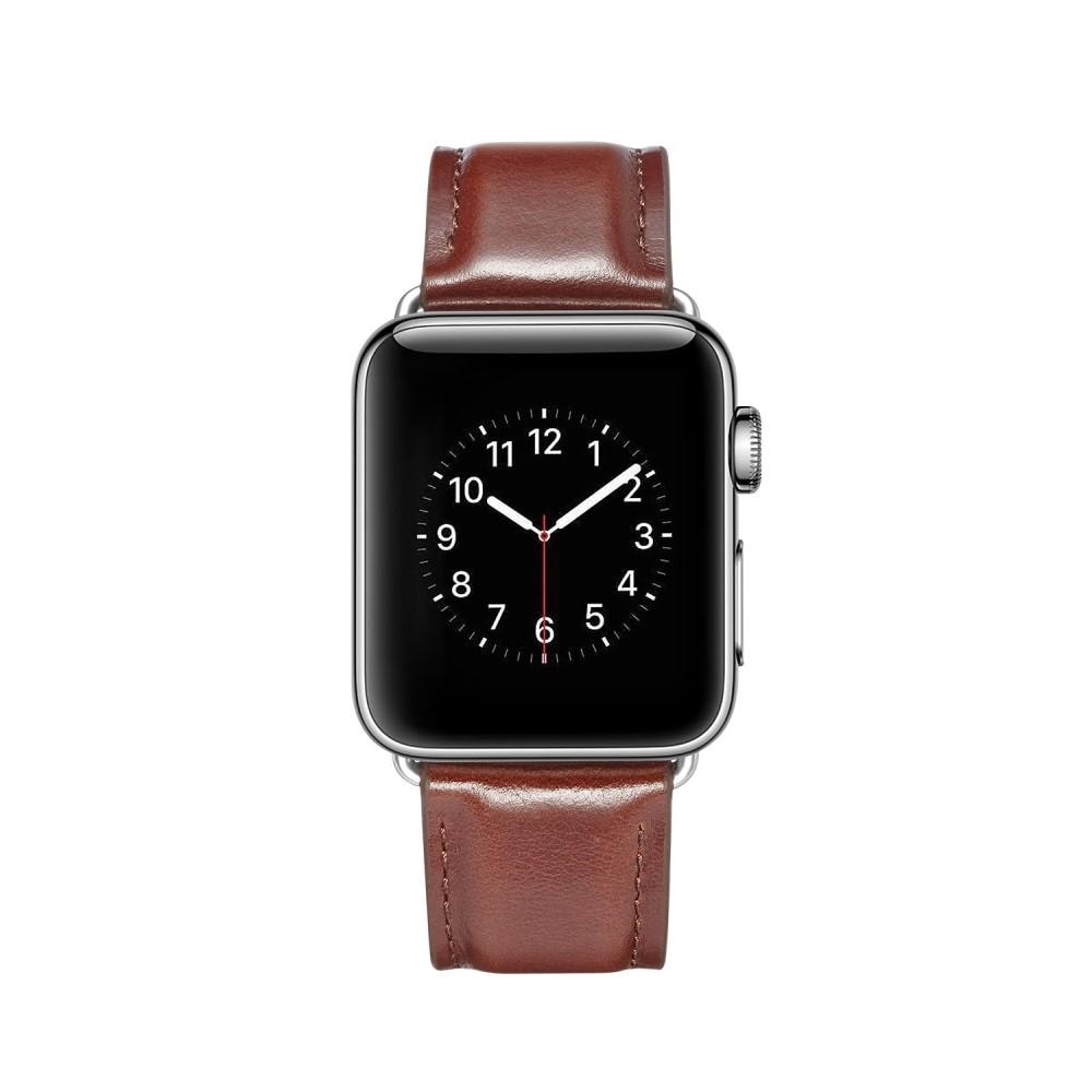 Apple Watch 45mm Series 7 Premium Leather bandje Brown