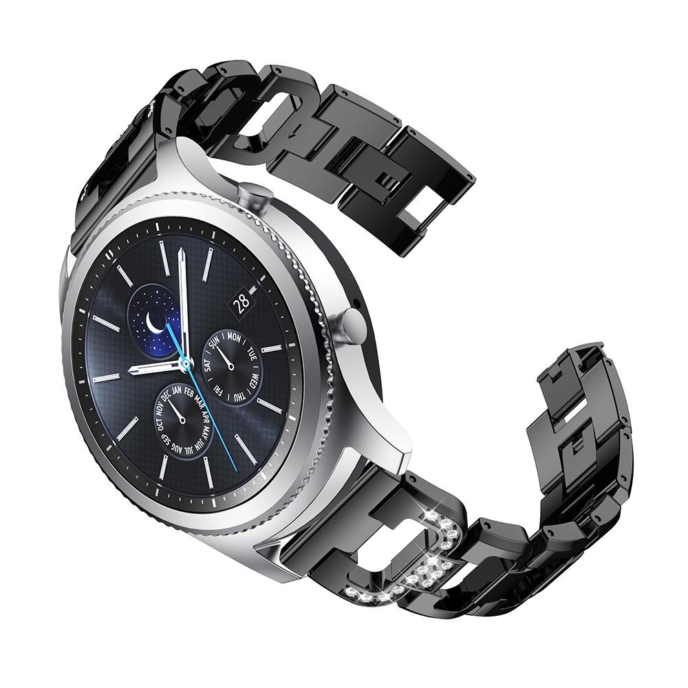 Samsung Galaxy Watch 46mm/Gear S3 Rhinestone Bracelet Zwart