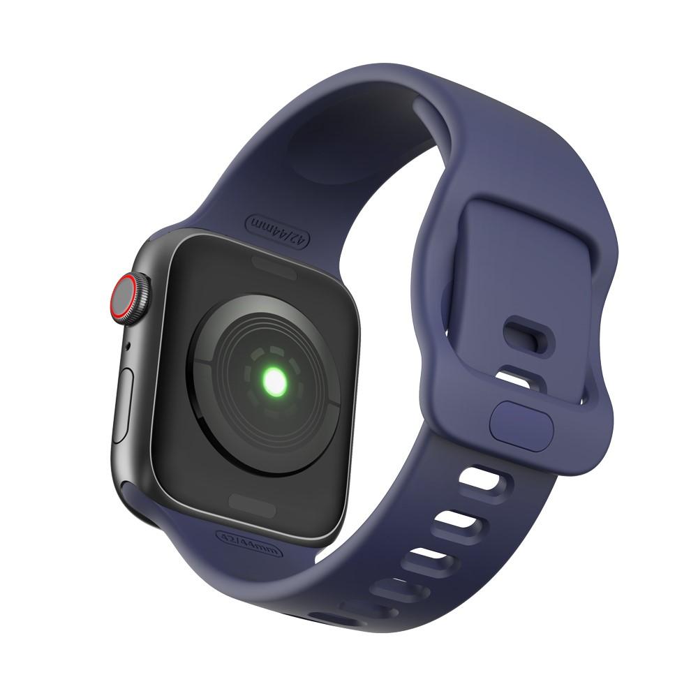 Apple Watch 45mm Series 8 Siliconen bandje Blauw