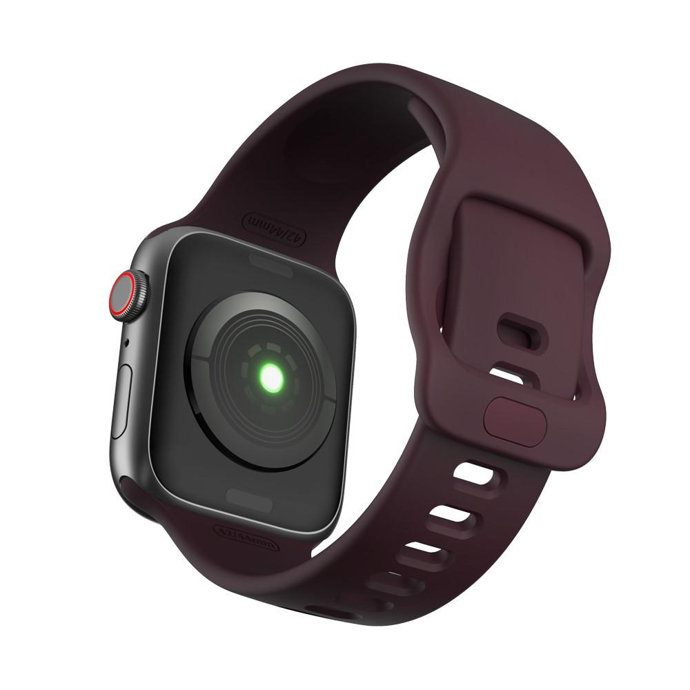 Apple Watch 45mm Series 9 Siliconen bandje paars