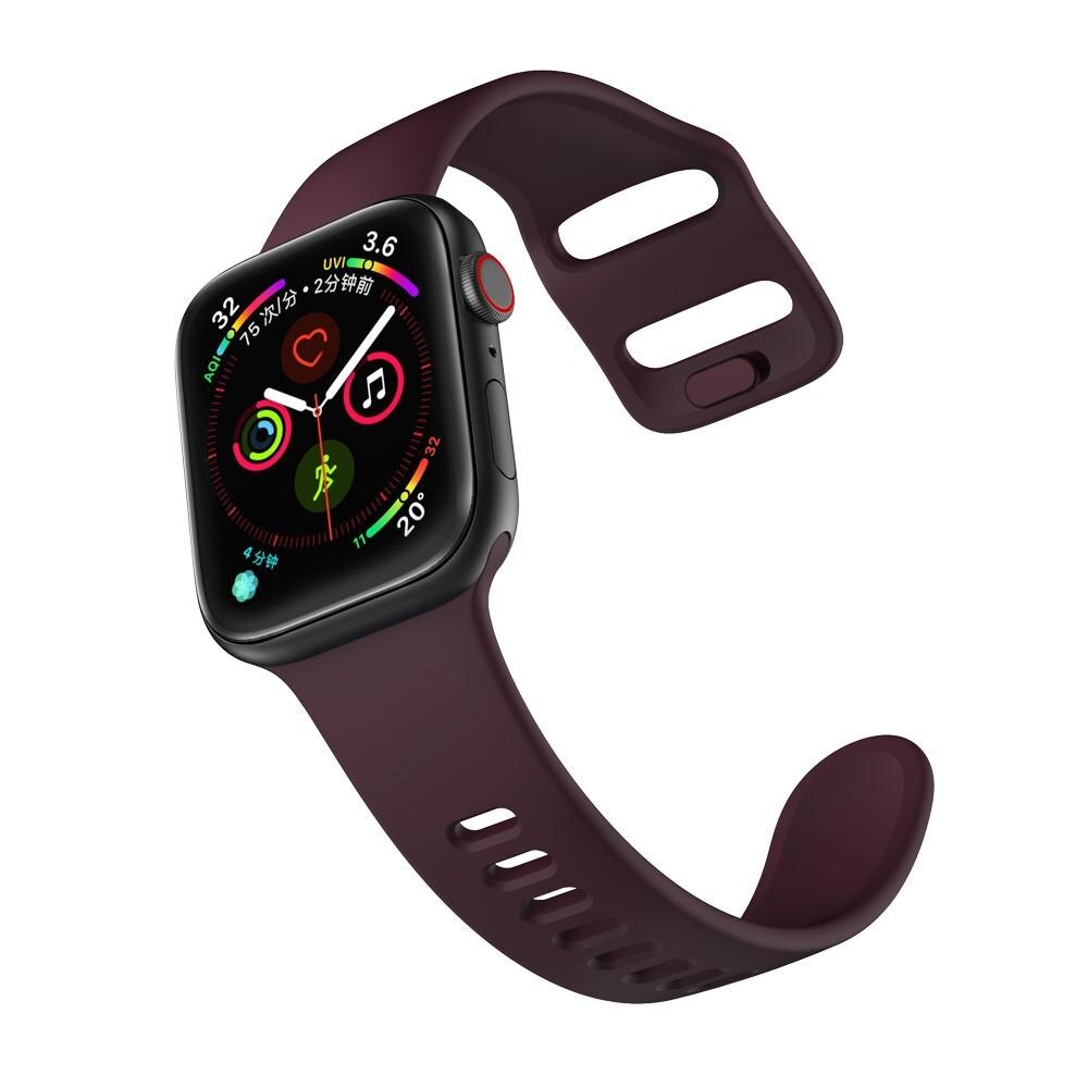 Apple Watch 45mm Series 7 Siliconen bandje paars