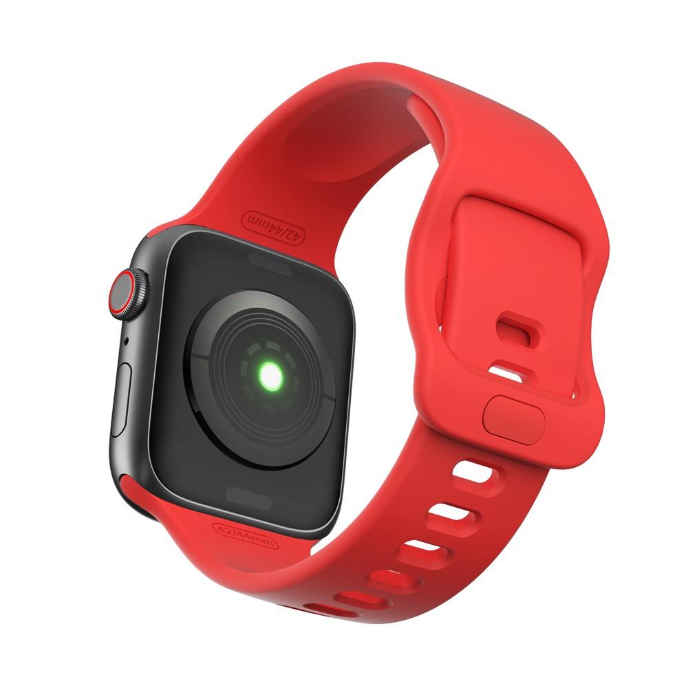 Apple Watch 45mm Series 7 Siliconen bandje rood