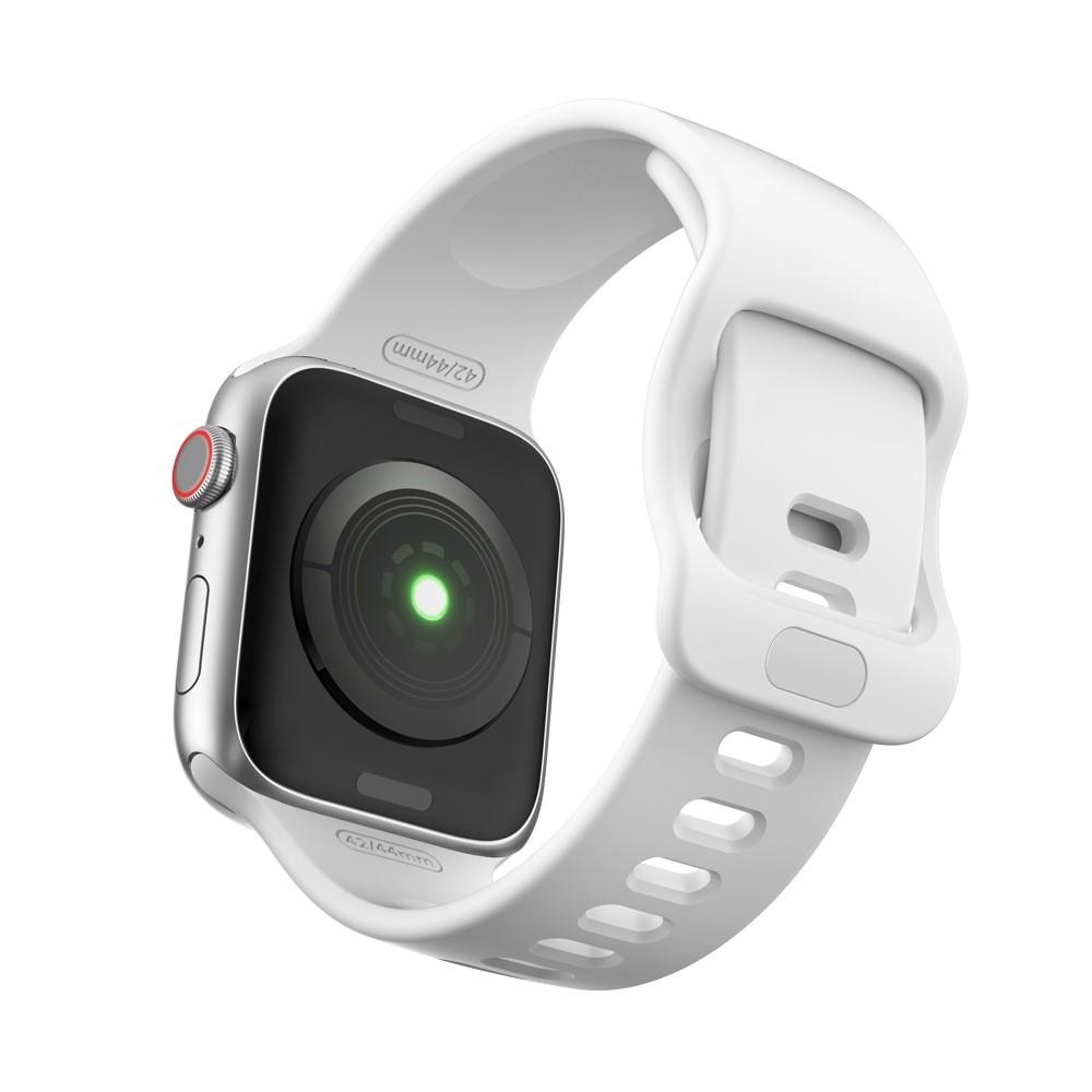 Apple Watch 45mm Series 8 Siliconen bandje Wit