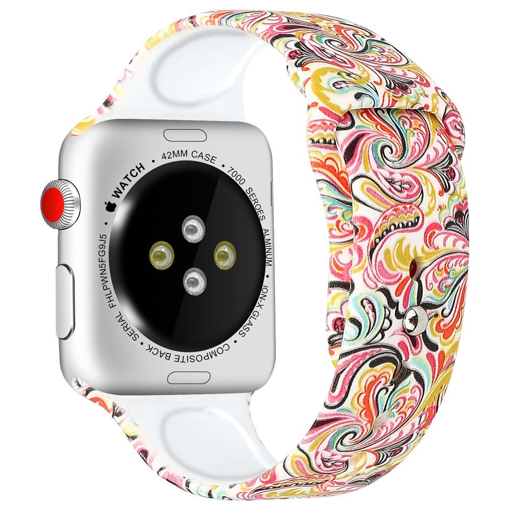 Apple Watch 45mm Series 8 Siliconen bandje Paisley