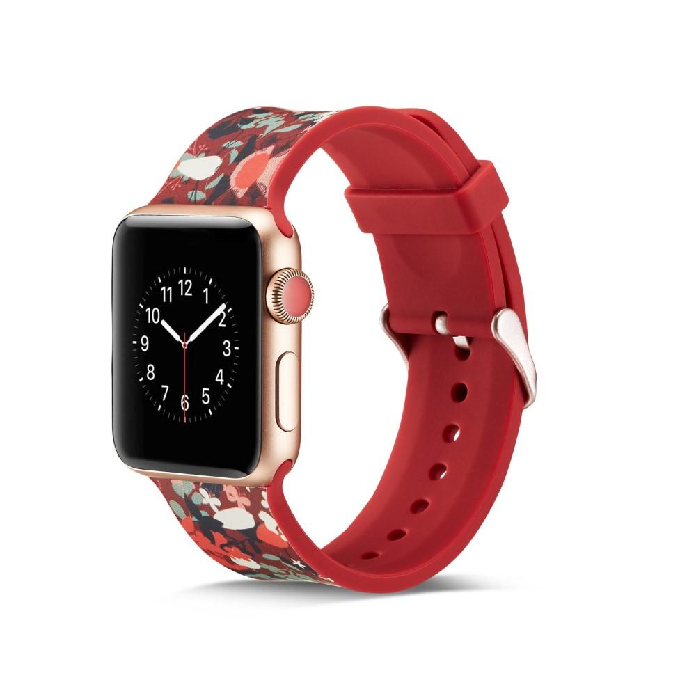 Apple Watch 42/44/45 mm Siliconen bandje Bloemen