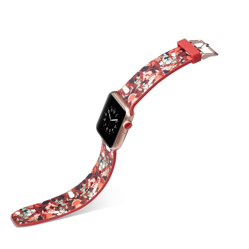 Apple Watch 42/44/45 mm Siliconen bandje Bloemen