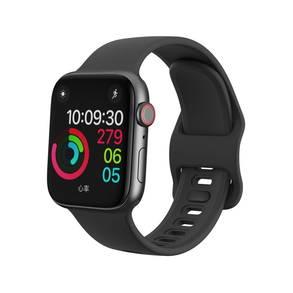 Apple Watch 45mm Series 8 Siliconen bandje Zwart