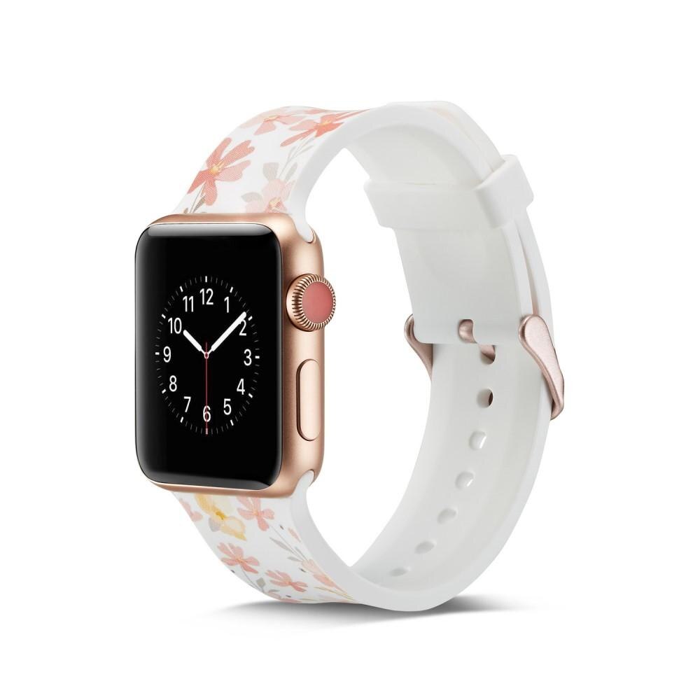 Apple Watch 42/44/45 mm Siliconen bandje Bloemen