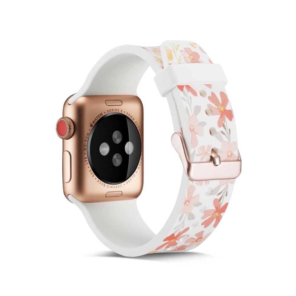 Apple Watch 42/44/45 mm Siliconen bandje Bloemen