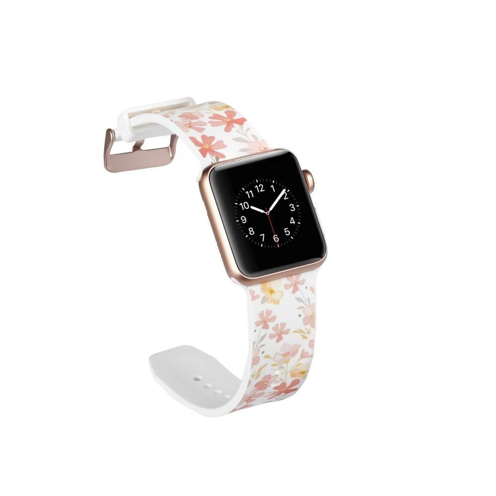 Apple Watch 42/44/45 mm Siliconen bandje Bloemen