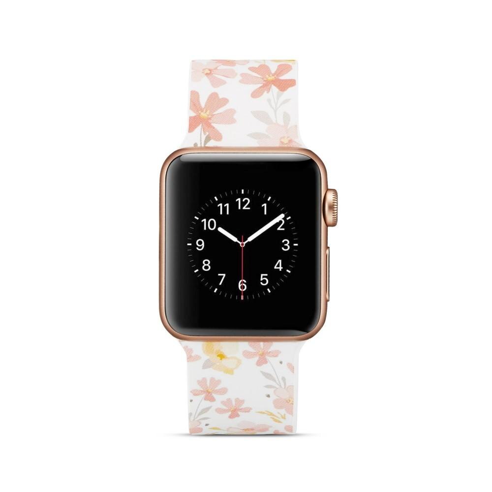 Apple Watch 42/44/45 mm Siliconen bandje Bloemen