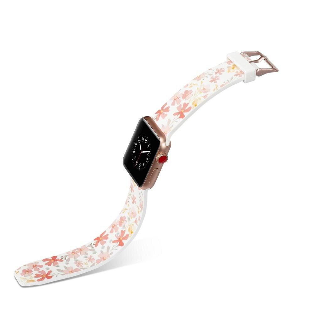 Apple Watch 42/44/45 mm Siliconen bandje Bloemen