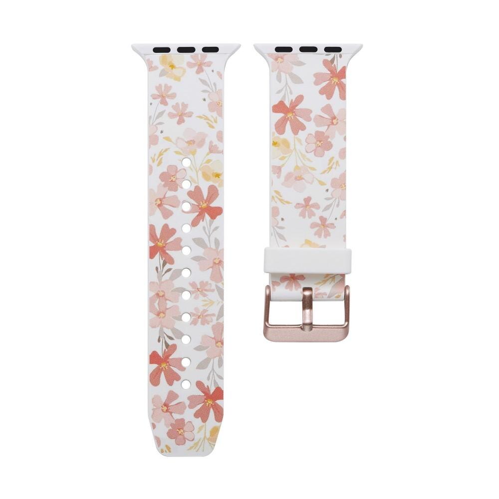 Apple Watch 42/44/45 mm Siliconen bandje Bloemen