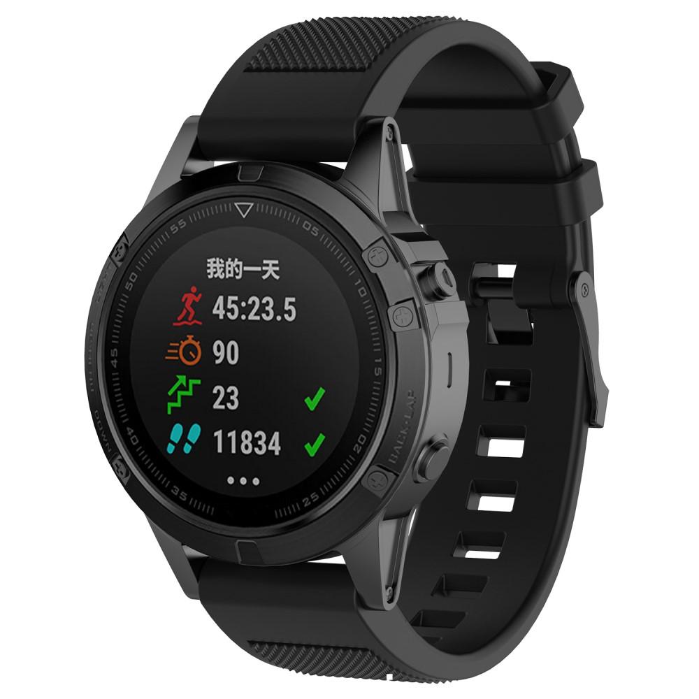 Garmin Fenix 5/5 Plus Siliconen bandje Zwart