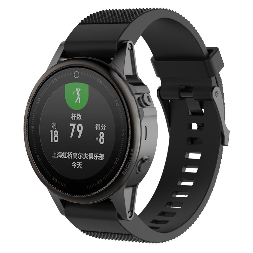 Garmin Fenix 5S/5S Plus Siliconen bandje Zwart