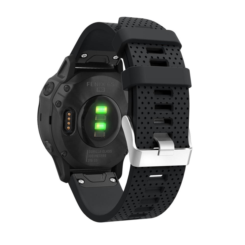 Garmin Fenix 6S/6S Pro/7S Siliconen bandje Zwart