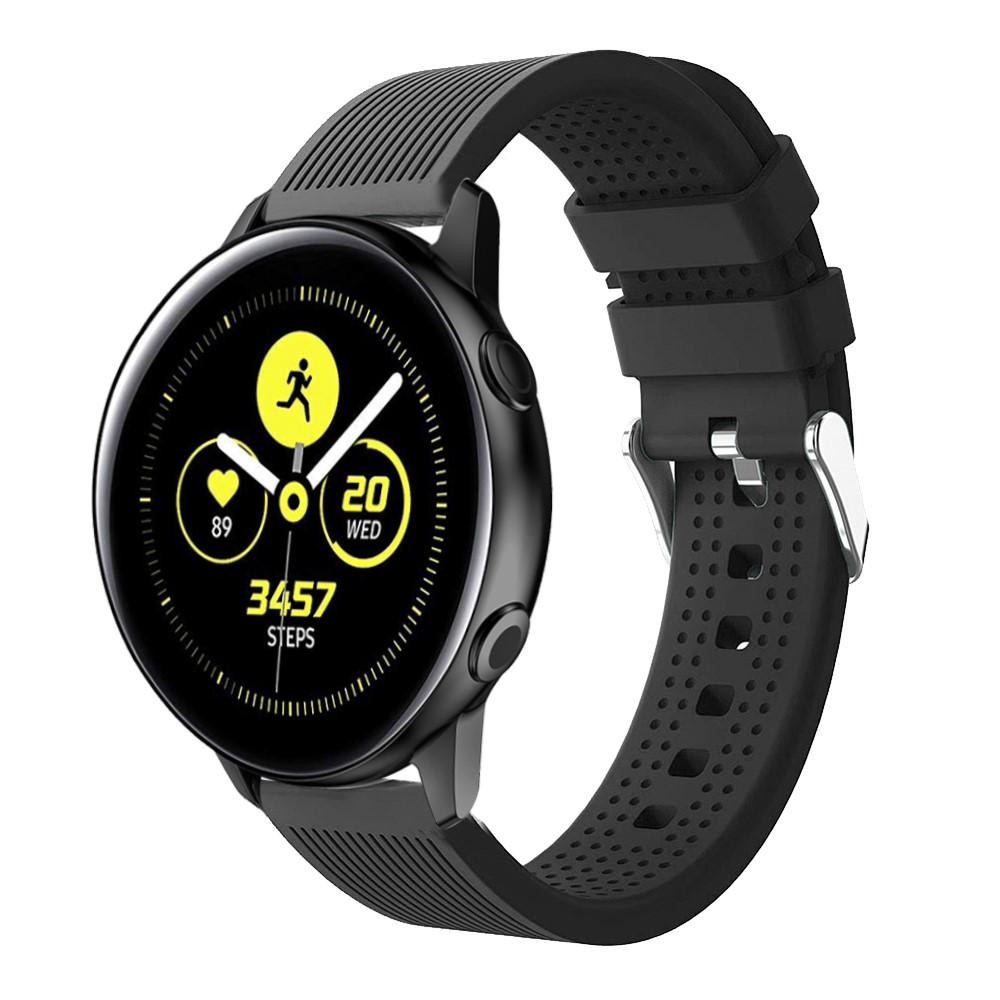 Samsung Galaxy Watch 42mm/Watch Active Siliconen bandje Zwart
