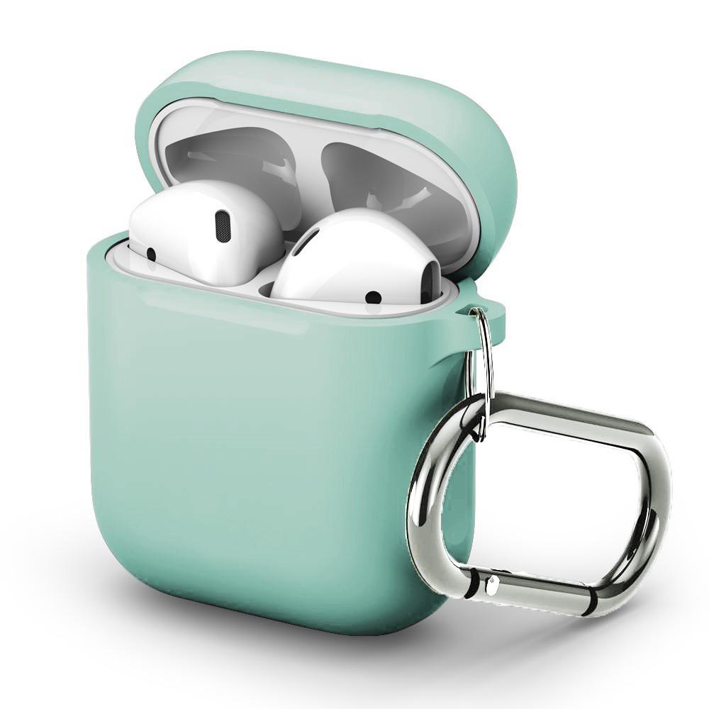 AirPods Siliconen hoesje met karbinerhaak Turkoois