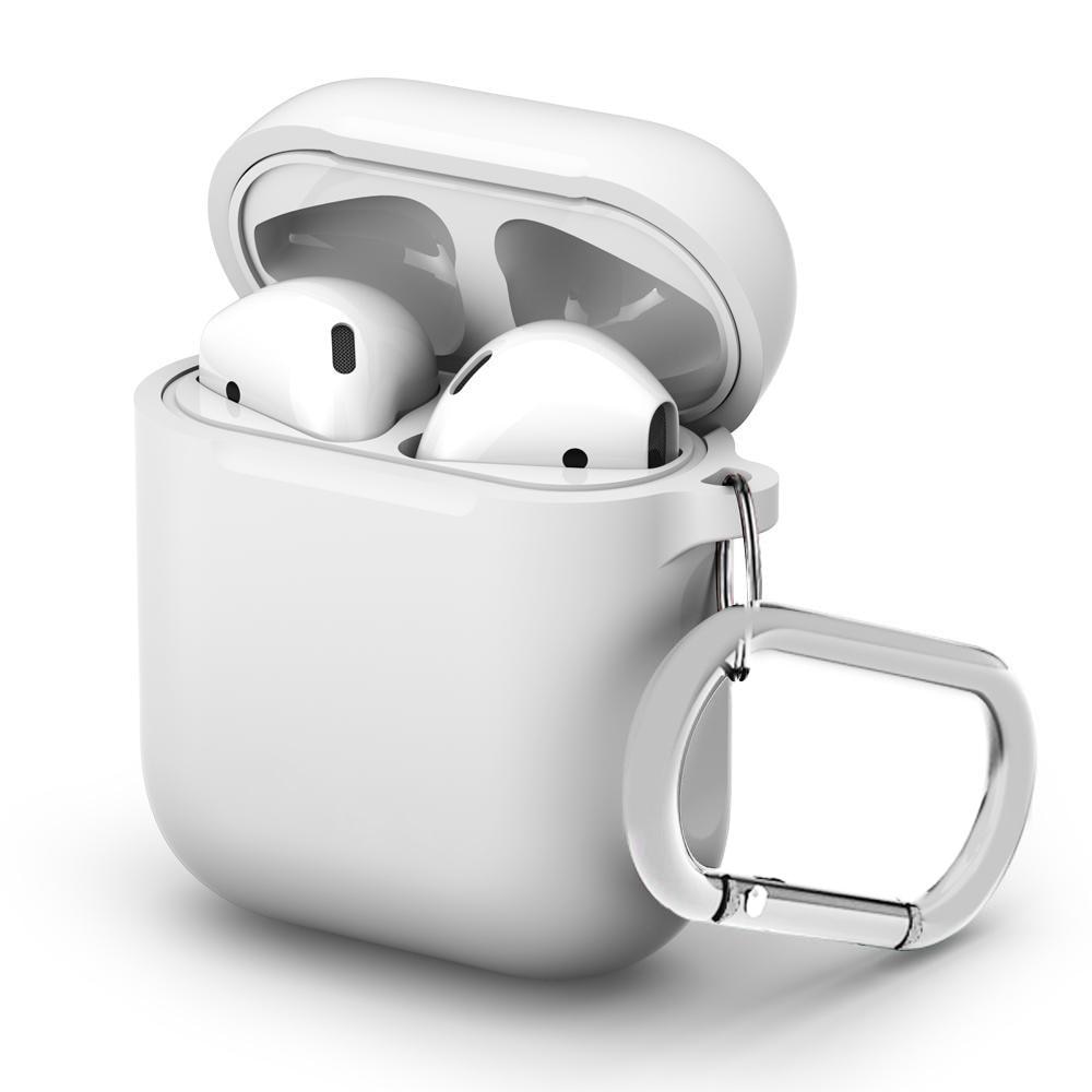 AirPods Siliconen hoesje met karbinerhaak Wit