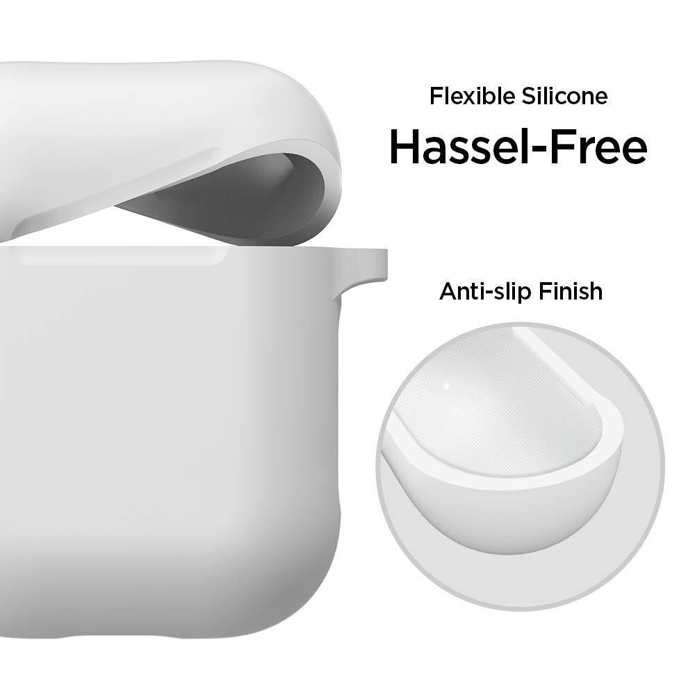 AirPods Siliconen hoesje met karbinerhaak Wit