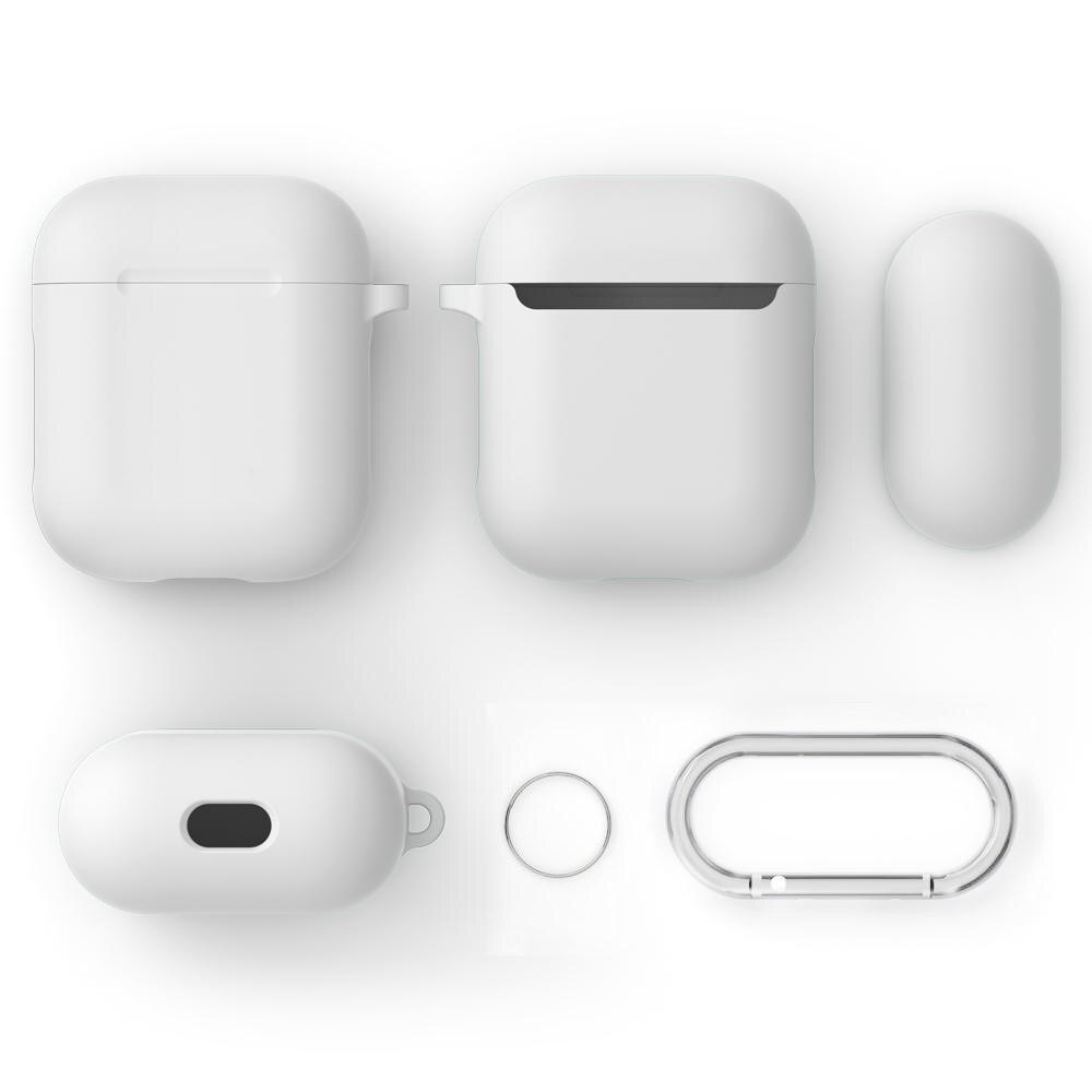 AirPods Siliconen hoesje met karbinerhaak Wit